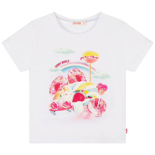 Billieblush Girls White T-Shirt Colourful