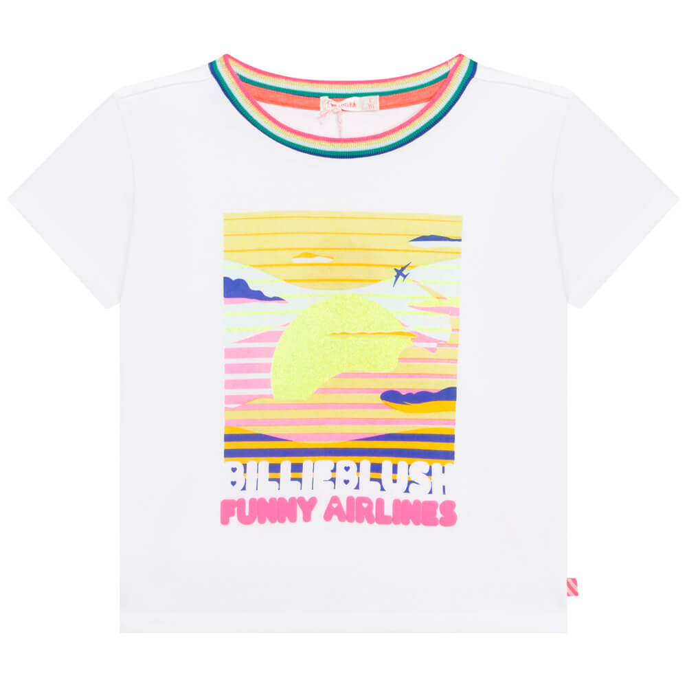 Billieblush Girls White T-Shirt With Logo