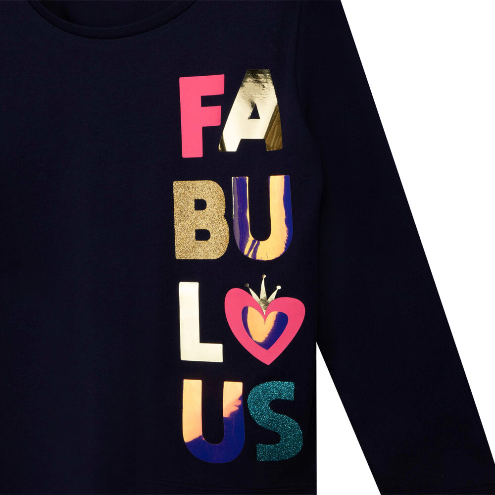 Billieblush Girls Navy Long Sleeve T-Shirt