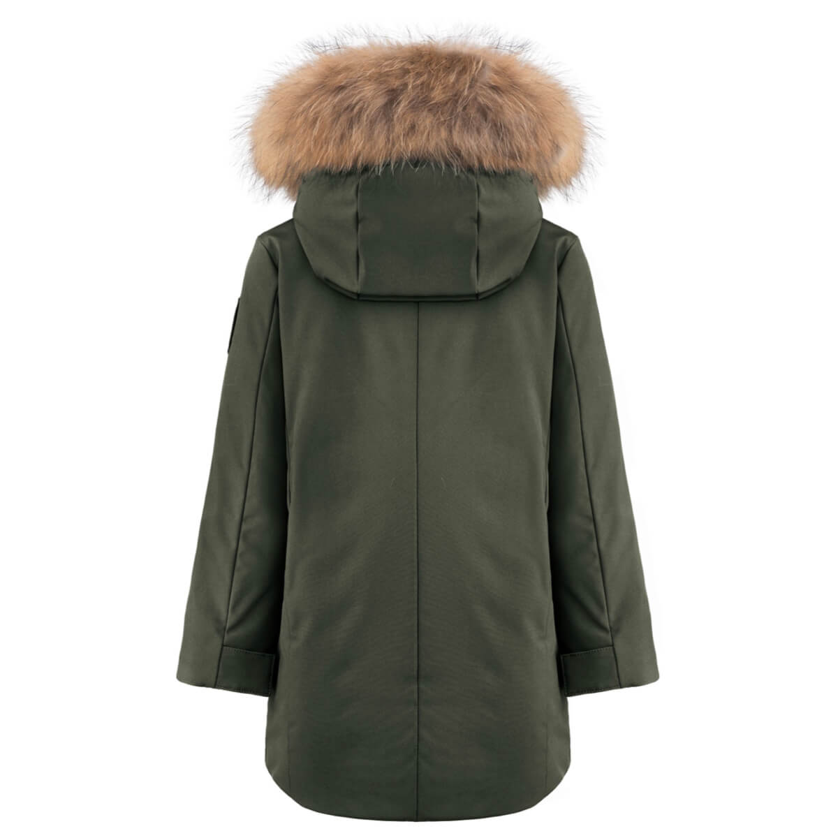 Bomboogie Kids, Boys Long Parka Jacket with Fur Hood, Green