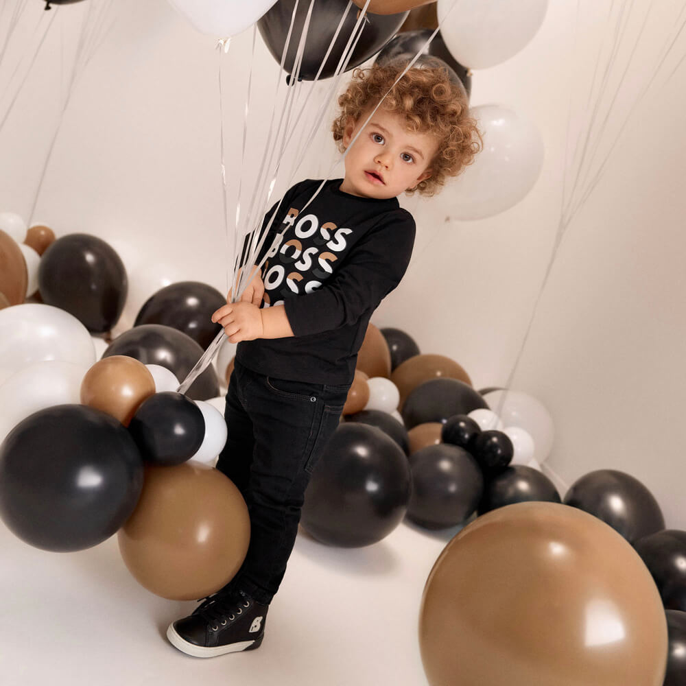 Boss Kidswear Baby Boys Black Long Sleeves T-Shirt