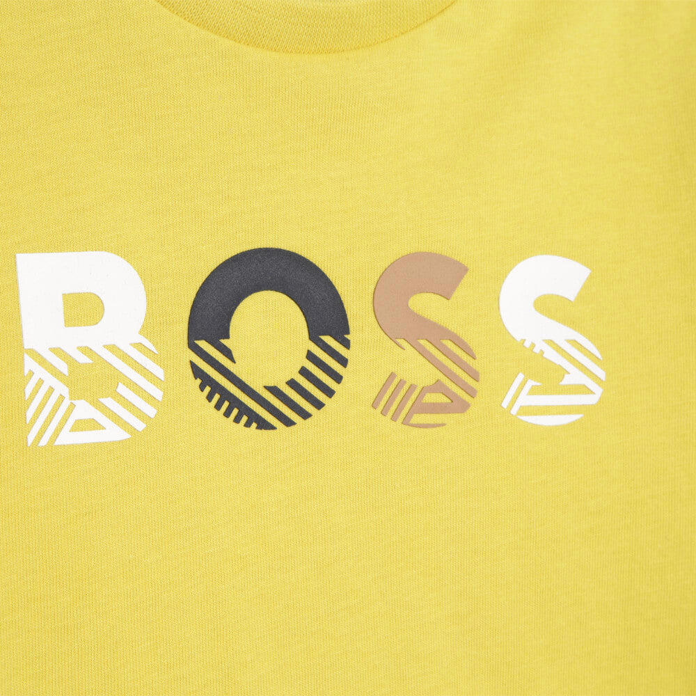 Boss Kidswear Baby Boys Yellow Long Sleeves T-Shirt