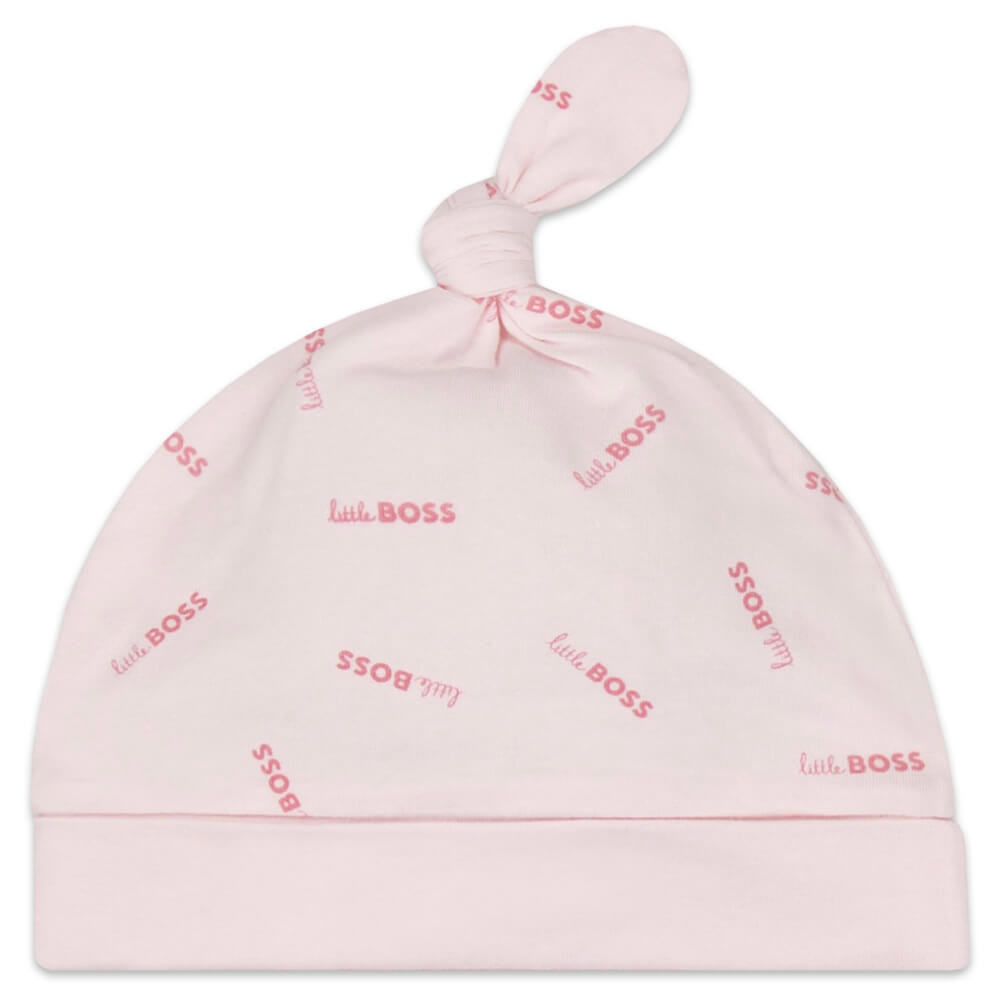 Boss Kidswear Baby Girls Pink Babysuit + Hat