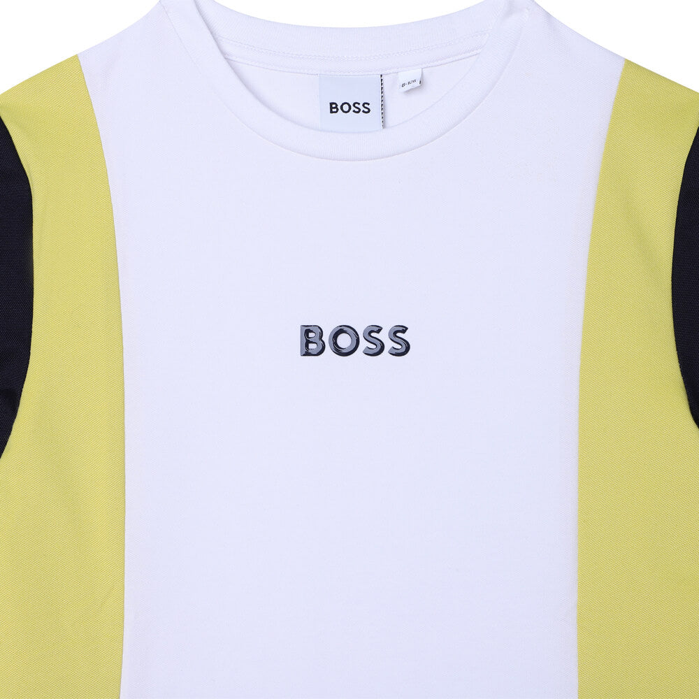 Boss Kidswear Boys White Short Sleeves Stretch T-Shirt