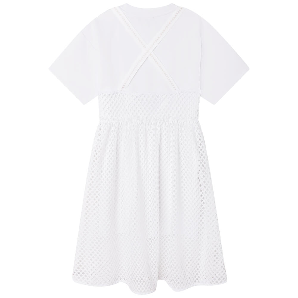 DKNY Girls, Dress With Logo, White