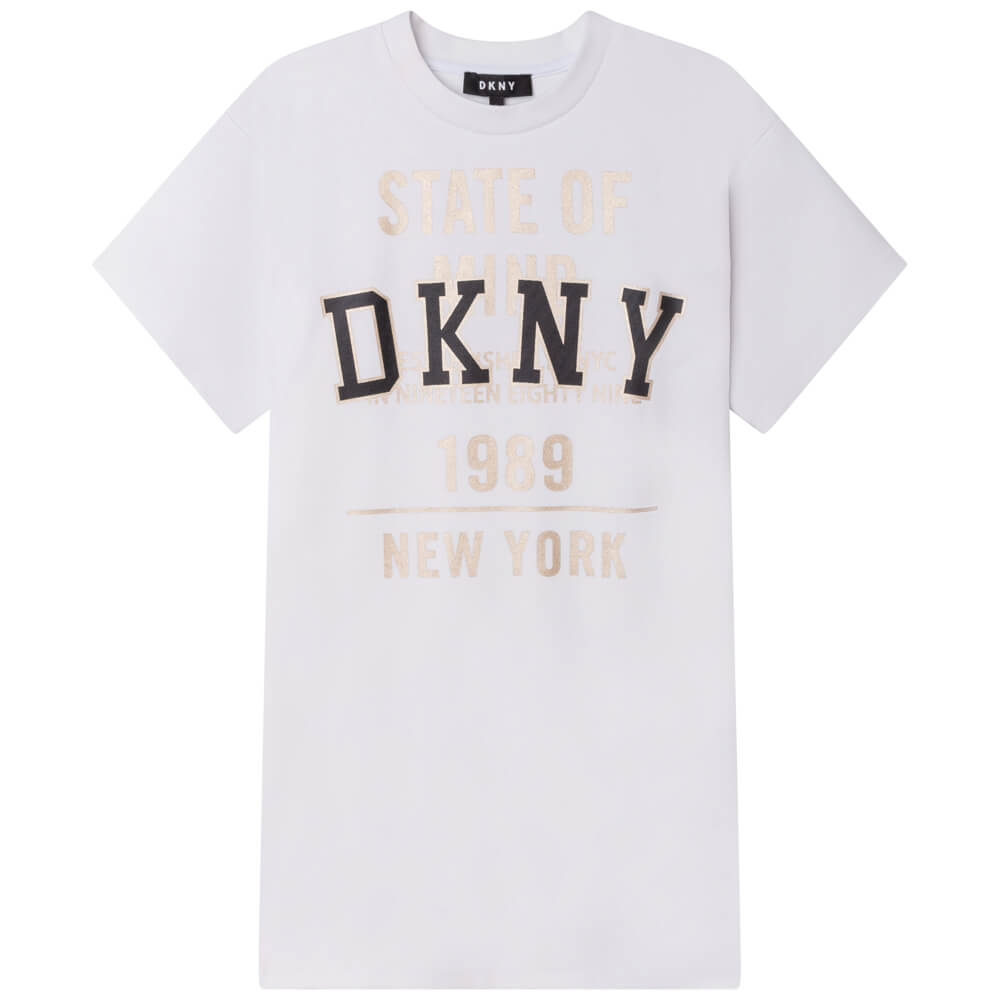 DKNY Girls, Dress With Logo, White