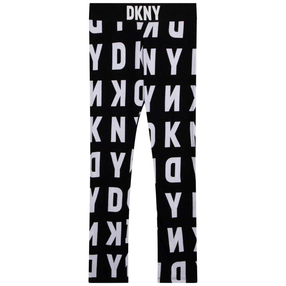 DKNY Kidswear, Girls Leggings, Black & White