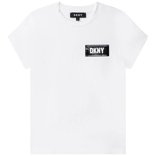 DKNY Kidswear, Girls Short Sleeves T-Shirt, White