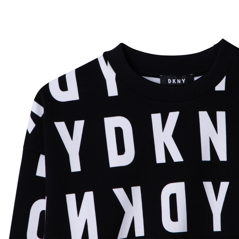 DKNY Kidswear, Girls Sweatshirt, Black & White