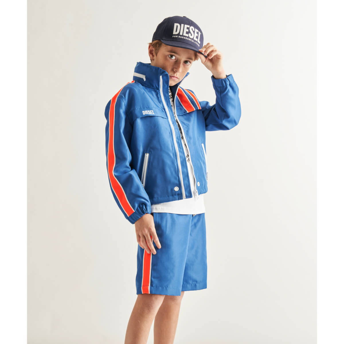 Diesel Unisex Blue Shorts in Oxford Polyester