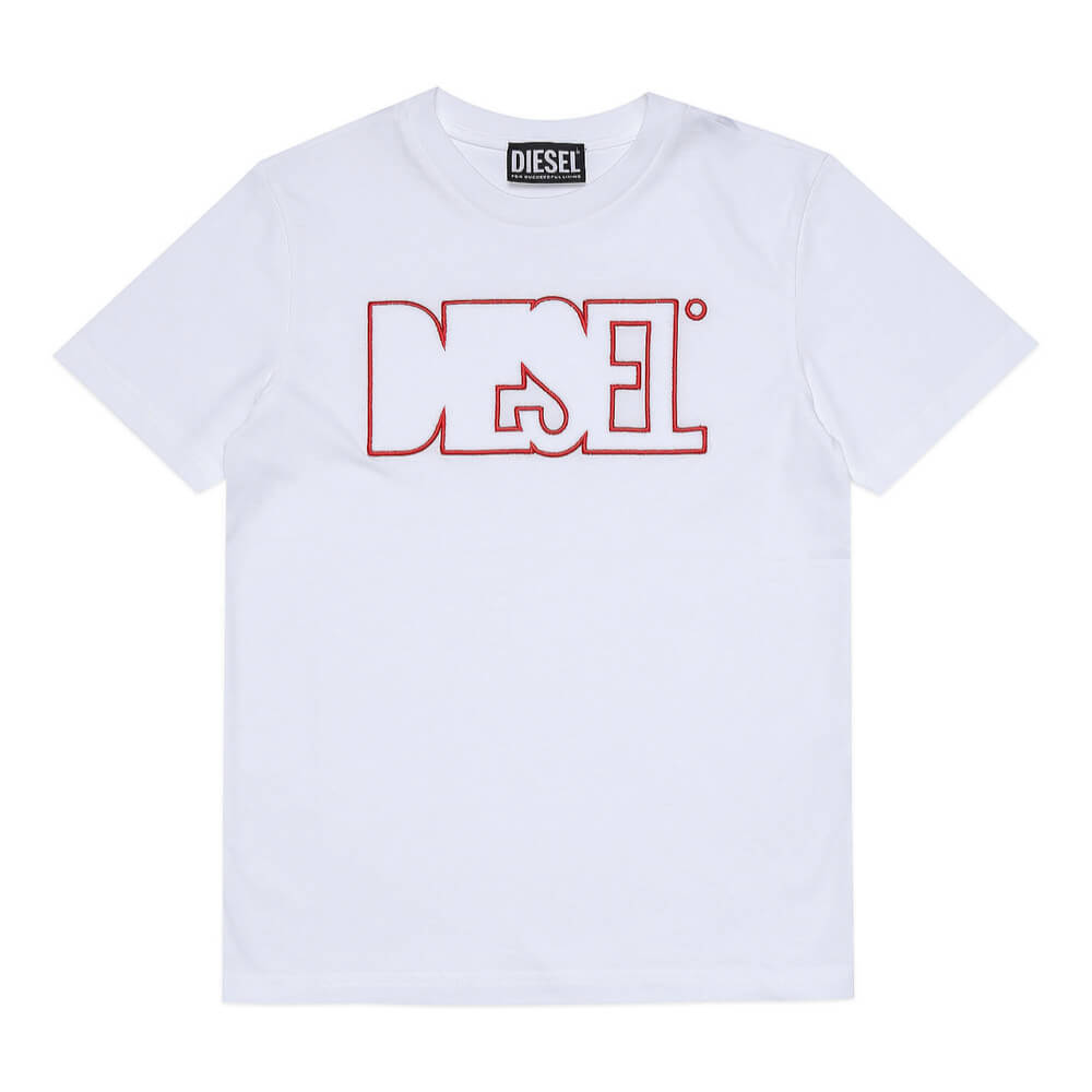 Diesel Boys White Logo T-Shirt