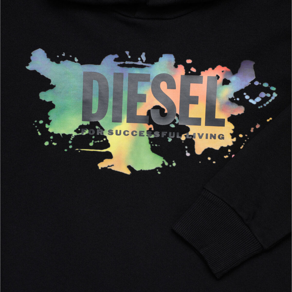 Diesel Boys Black & Multi Sdosky Over Hoodie
