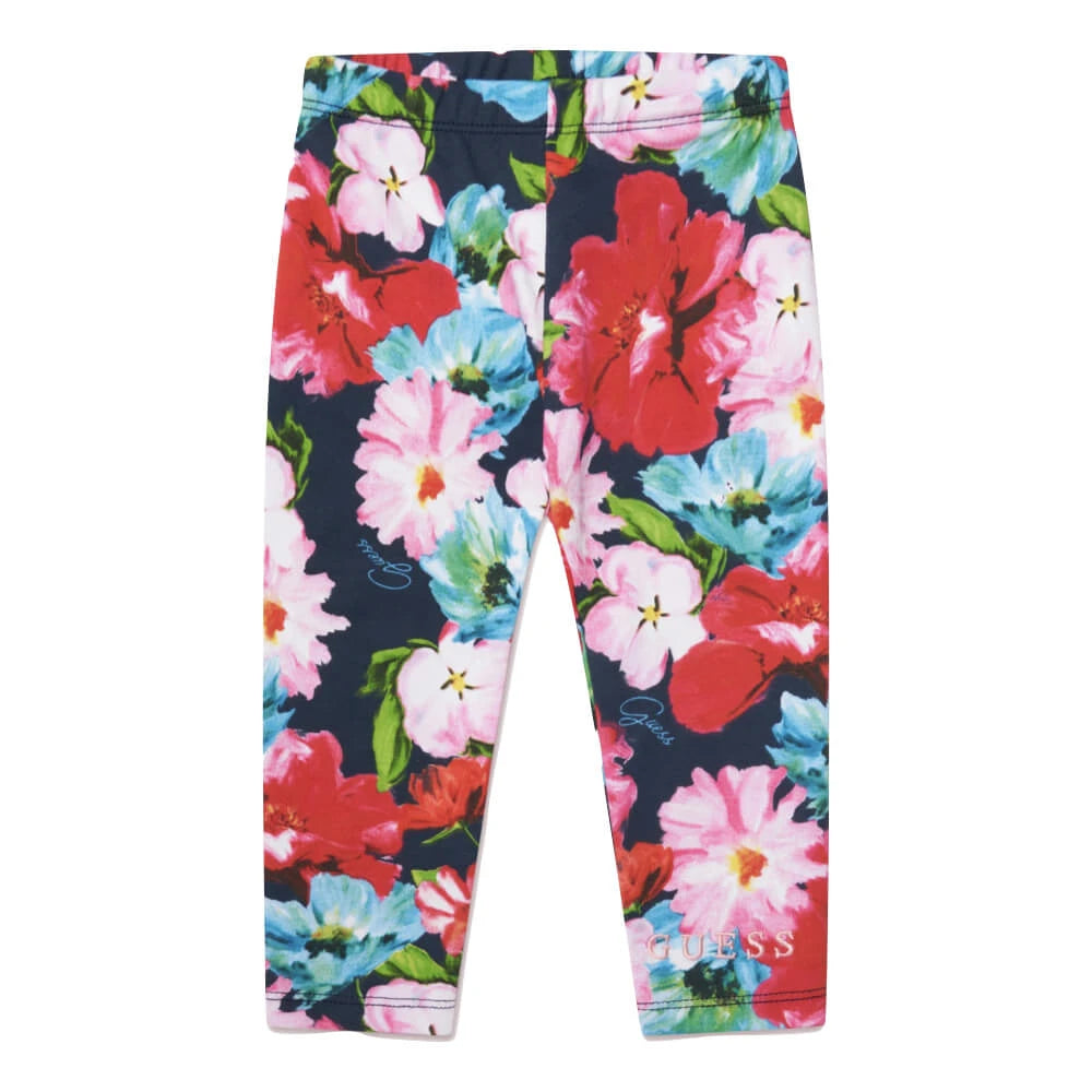 Guess Baby Girls Pink & Multi Long Sleeve Top and Leggings Combo Set