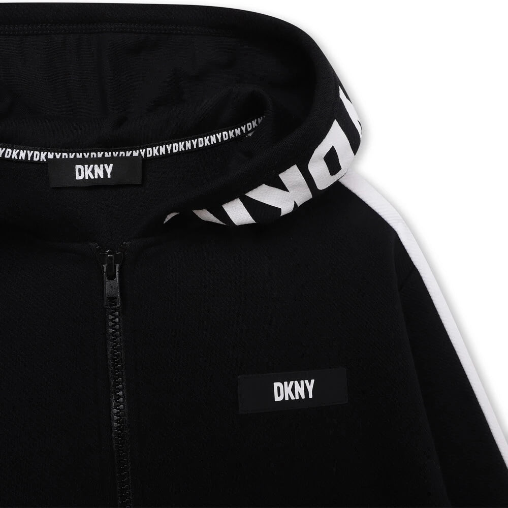 DKNY Kids, Boys Hooded Cardigan, Black