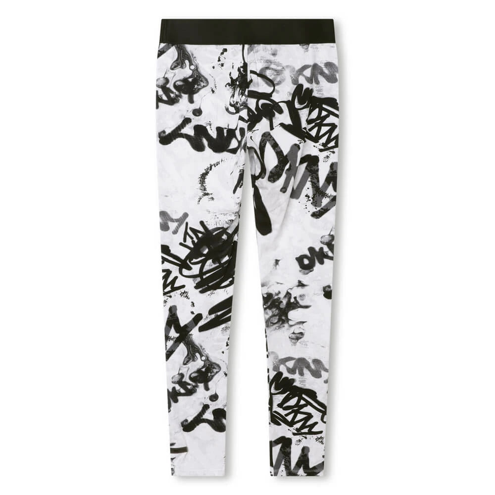 DKNY Kids, Girls Leggings, White Black