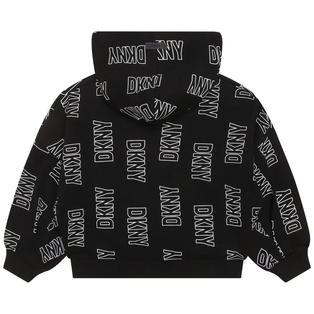 DKNY Kids, Girls Hooded Sweatshirt, White Black