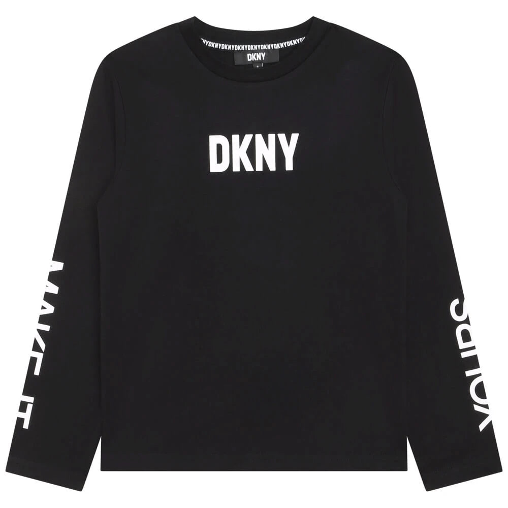 DKNY Kids, Unisex Long Sleeve T-Shirt, Black