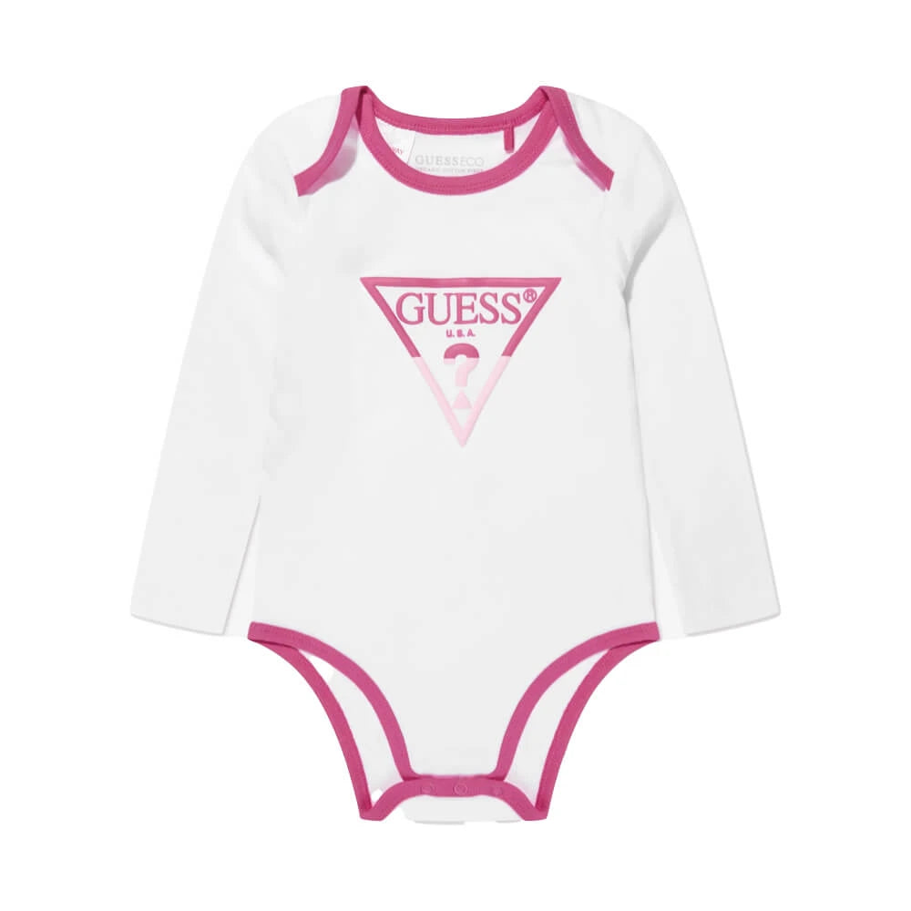 Guess Baby Girls Blue & White Jumper Joggers and Babysuit Combo Set