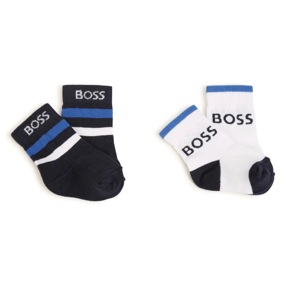 Boss Kidswear Baby Boys Navy Socks (Set of 2)