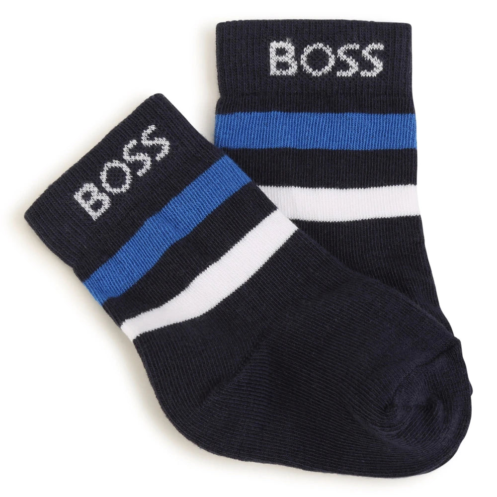 Boss Kidswear Baby Boys Navy Socks (Set of 2)