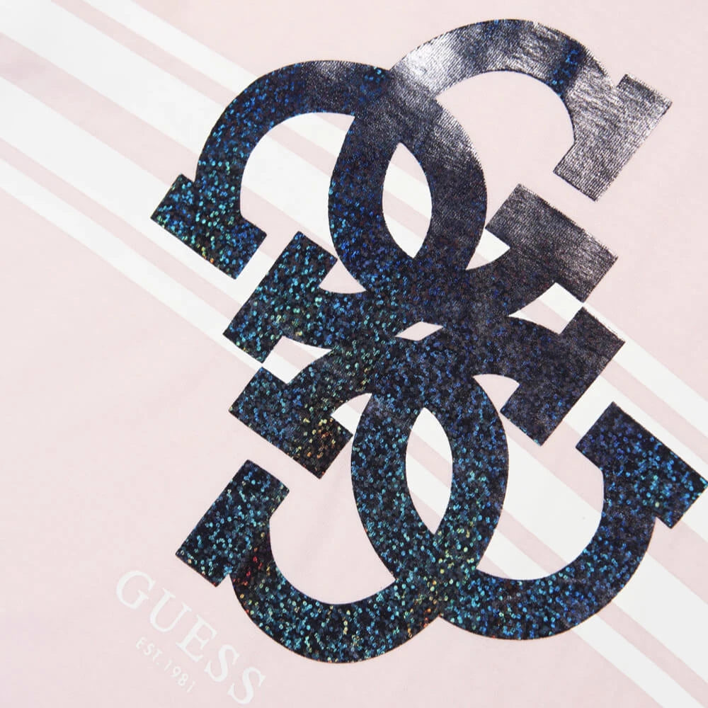 Guess Girls Pink T-Shirt With Abstract Design