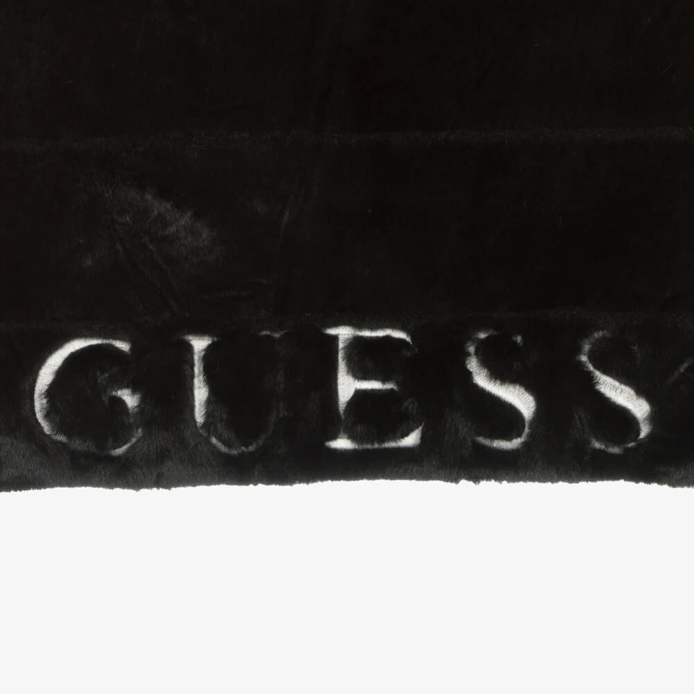 Guess Girls Black Sleevelss Faux Fur Jacket
