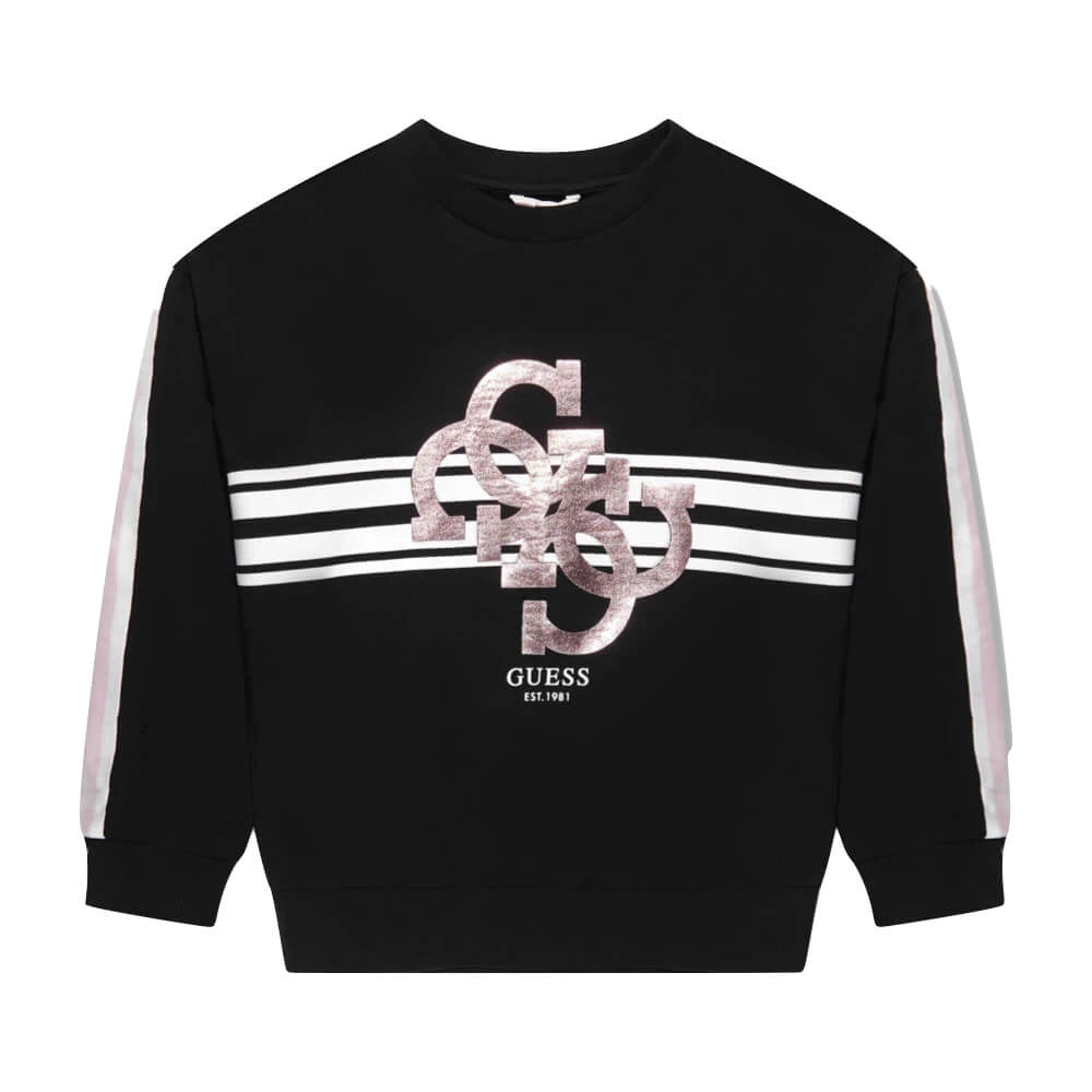 Guess Girls Black Long Sleeved Active Sweatshirt
