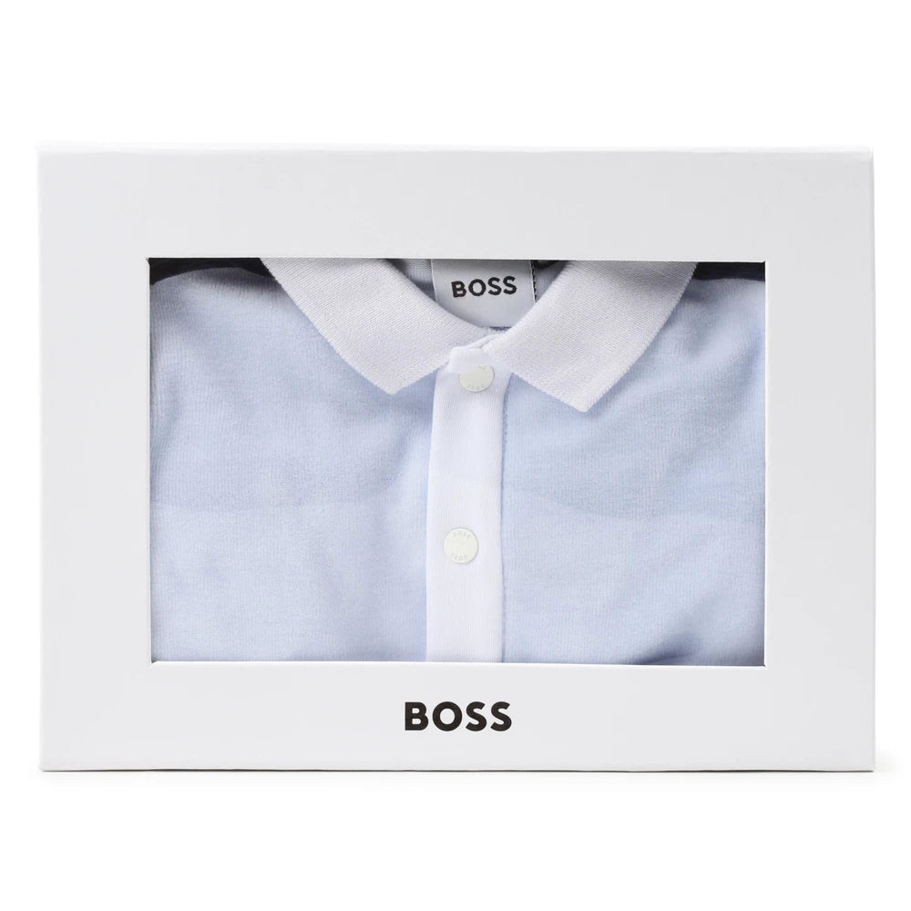Boss Kidswear Baby Boys Pale Blue Babysuit