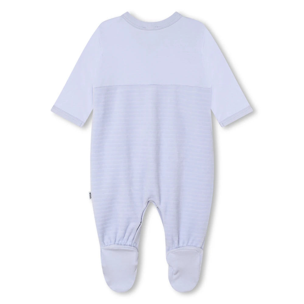 Boss Kidswear Baby Boys Blue Babysuit & Pull On Hat Set