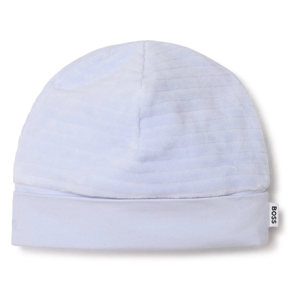 Boss Kidswear Baby Boys Blue Babysuit & Pull On Hat Set