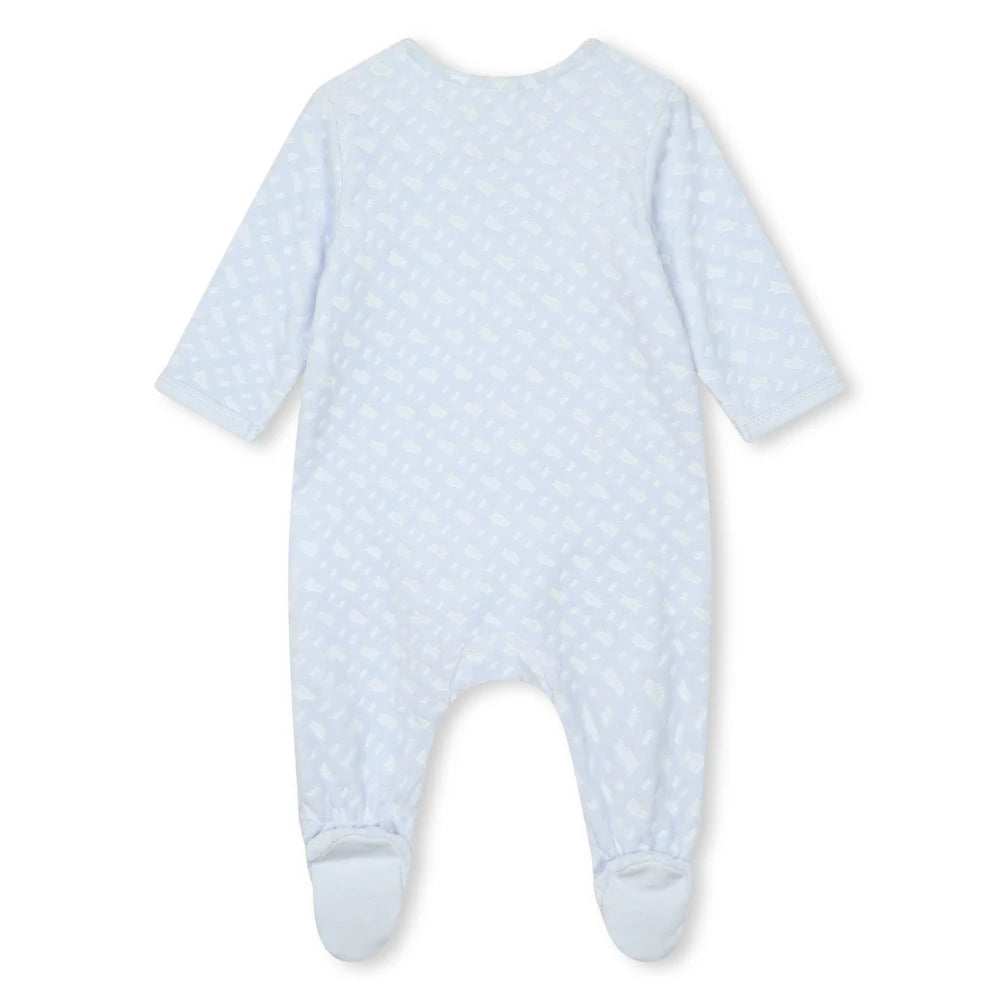 Boss Kidswear Baby Boys Pale Blue Babysuit & Pull On Hat Set