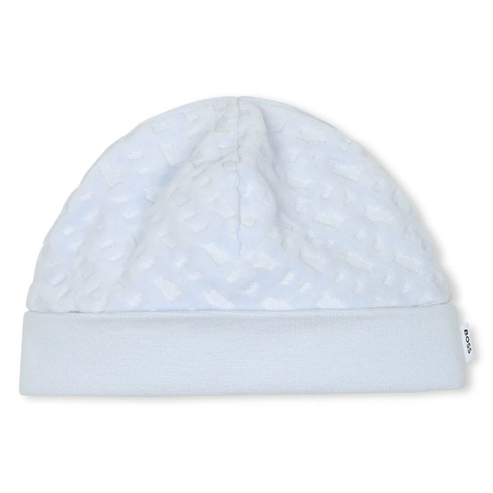 Boss Kidswear Baby Boys Pale Blue Babysuit & Pull On Hat Set