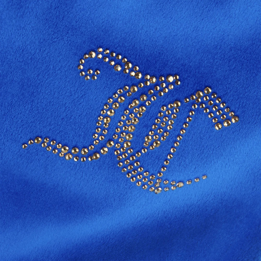 Juicy Couture Girls Blue Diamante Velour Bootcut Joggers