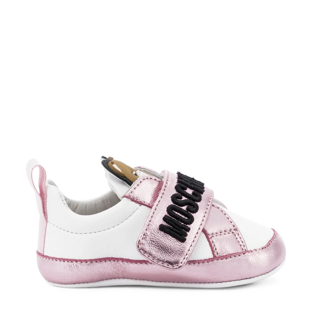 Moschino Baby Girls Multi Teddy Patch & Logo Strap Trainers
