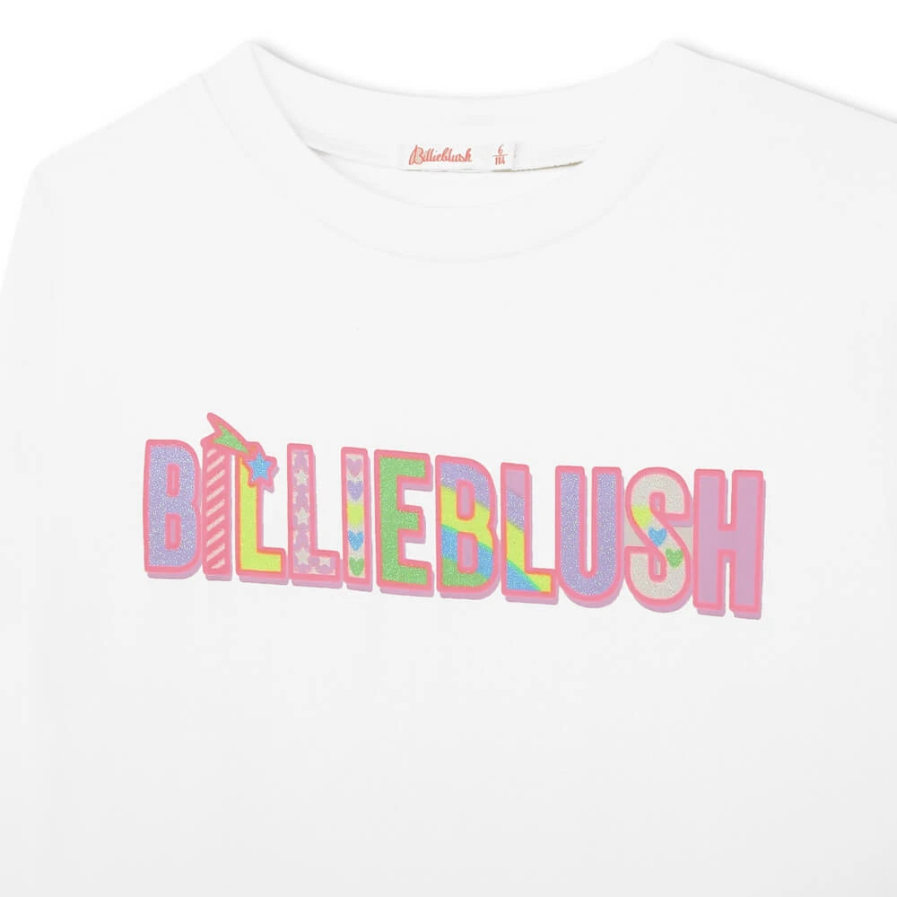 Billieblush Girls Ivory Long Sleeve T-Shirt With Logo