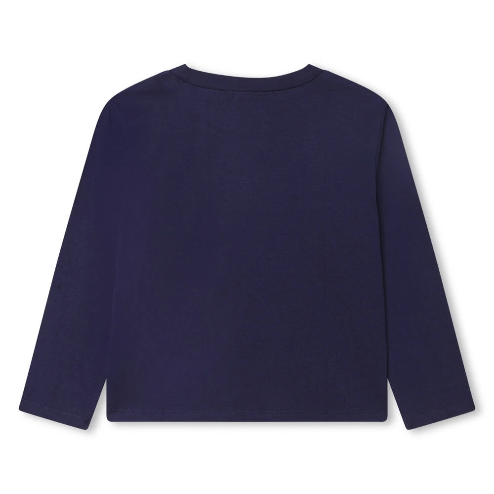 Billieblush Girls Navy Long Sleeve T-Shirt With Logo