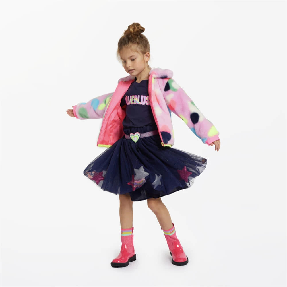 Billieblush Girls Navy Long Sleeve T-Shirt With Logo