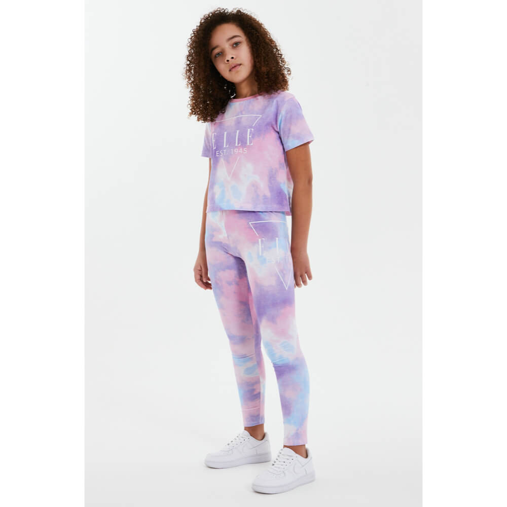 Elle Girls Crystal Blue Cloud Leggings