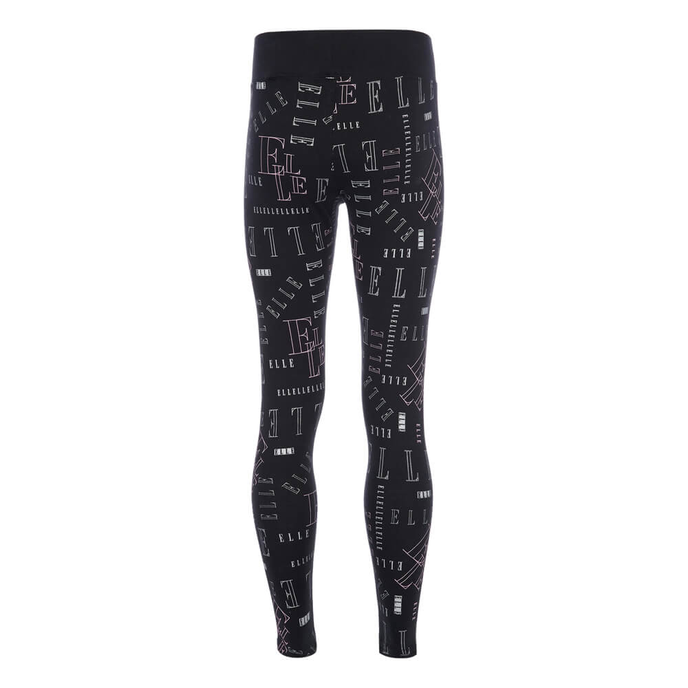 Elle Girls Black Abstract Leggings