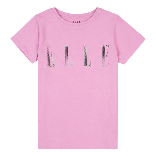 Elle Girls Purple Logo Fitted T-Shirt
