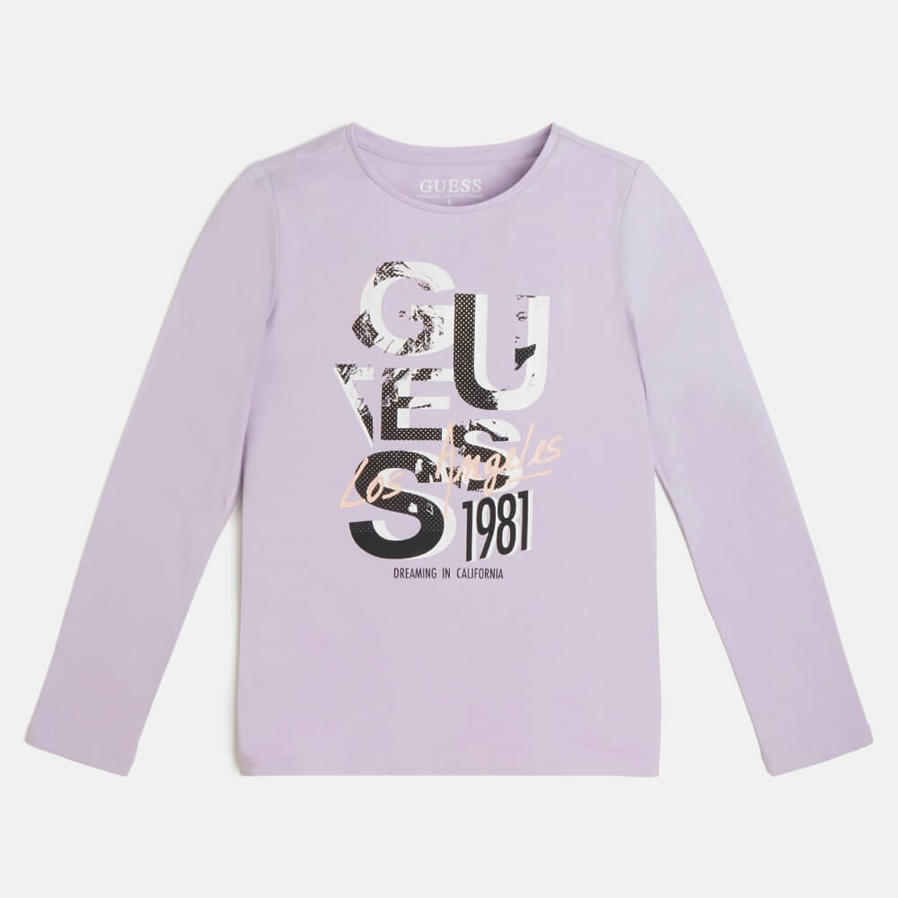 Guess Girls Purple Funky Logo Top