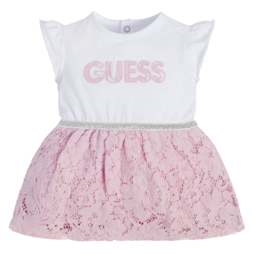 Guess Baby Girls White Dress Babysuit