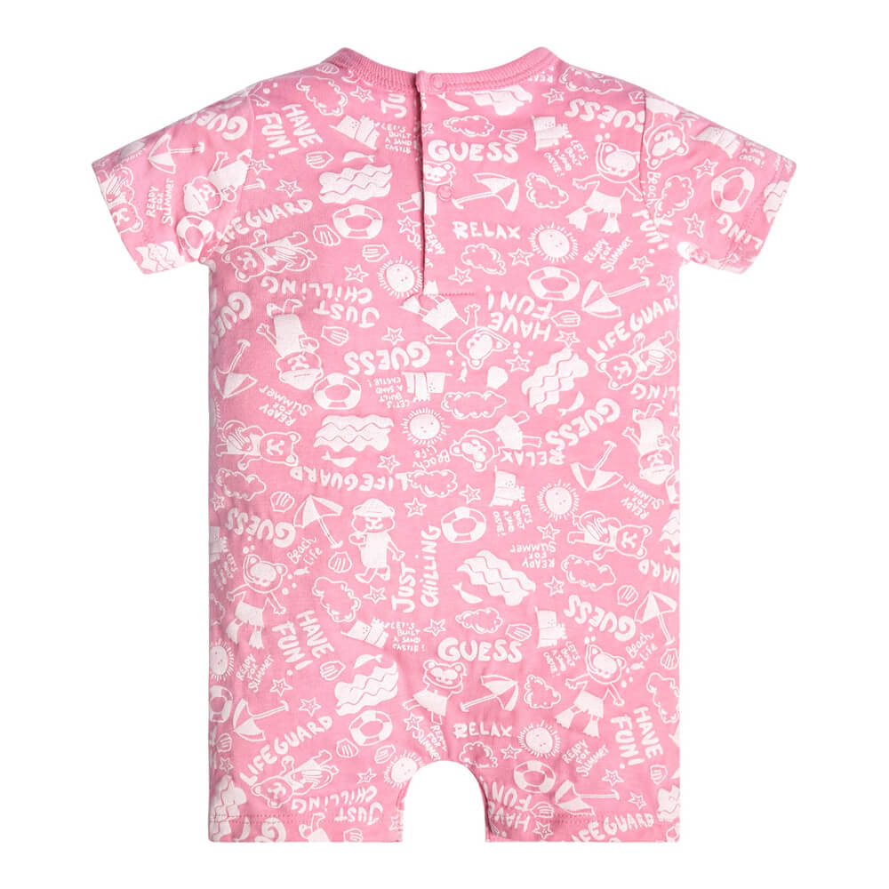 Guess Baby Girls Pink Jersey Babysuit