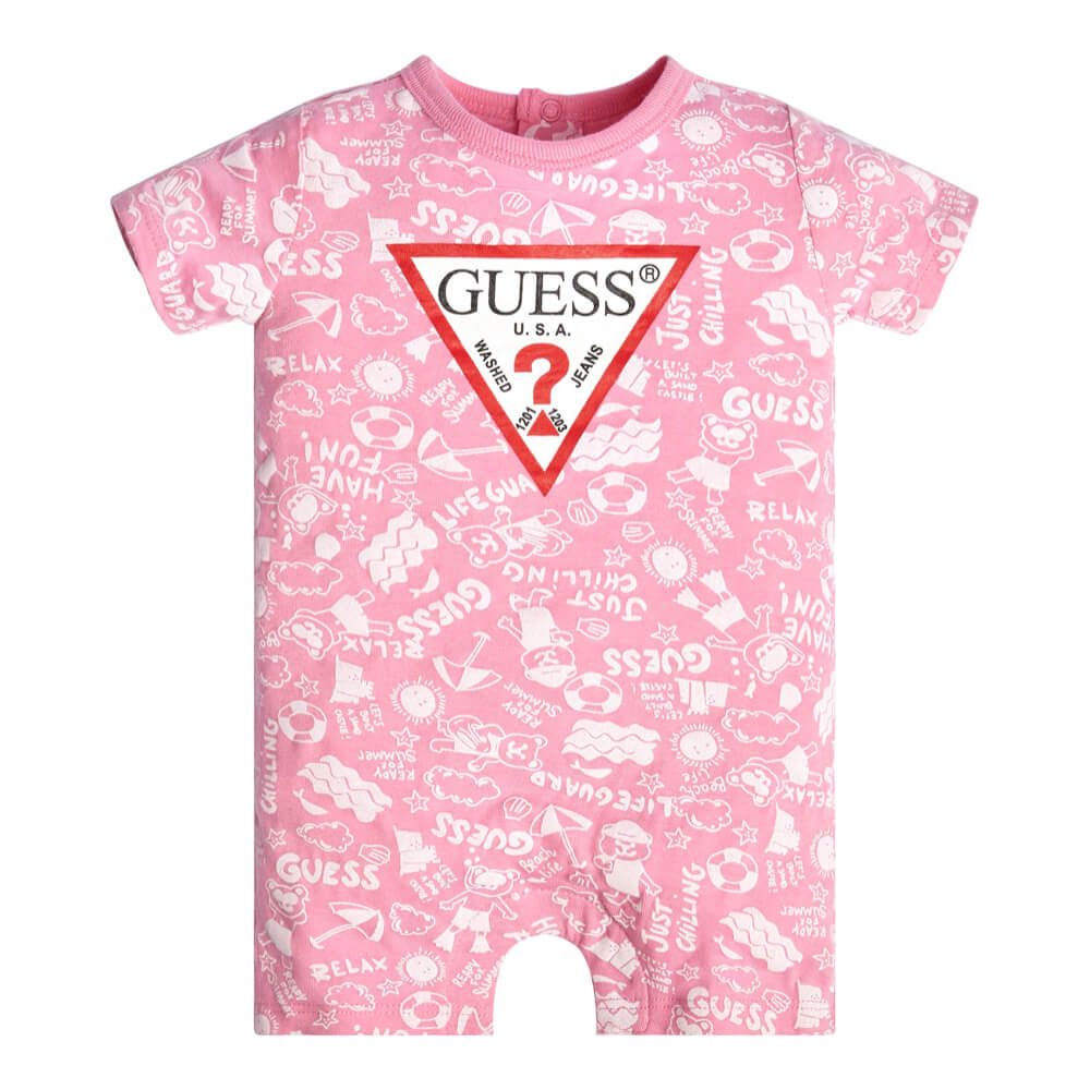 Guess Baby Girls Pink Jersey Babysuit