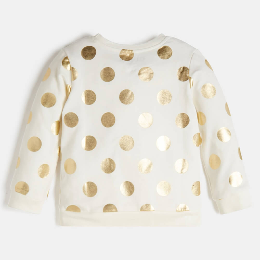 Guess Girls Cream & Gold Active Top