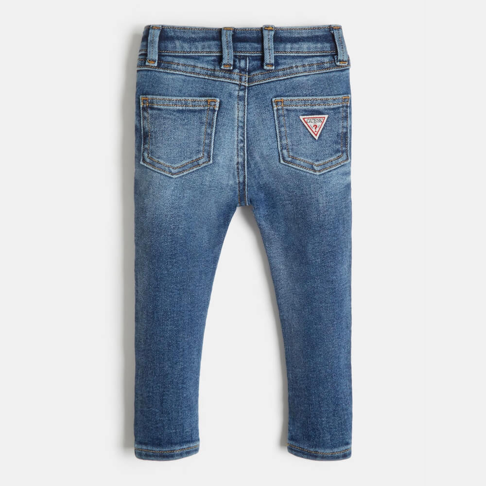 Guess Girls Blue Denim Skinny With Exposed Button