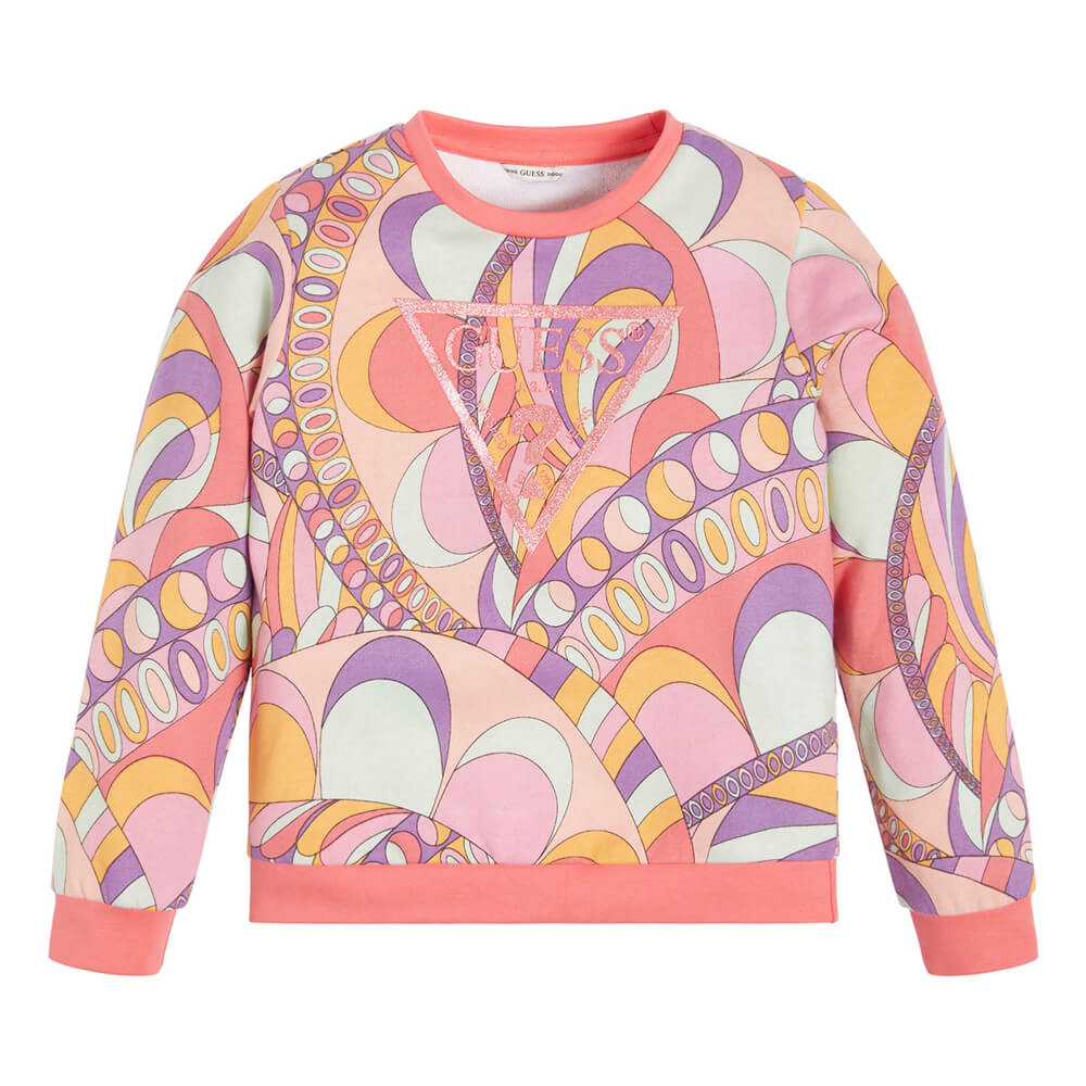 Guess Girls Orange & Multi-colour Active Sweatshirt