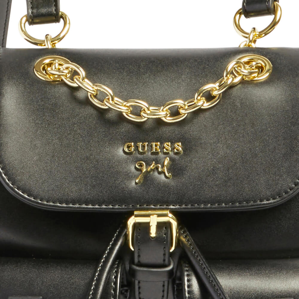 Guess Girls Black Leather Backpack