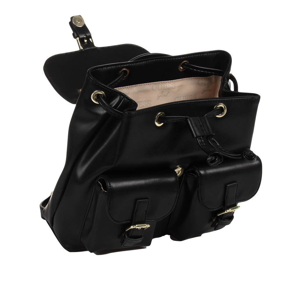 Guess Girls Black Leather Backpack