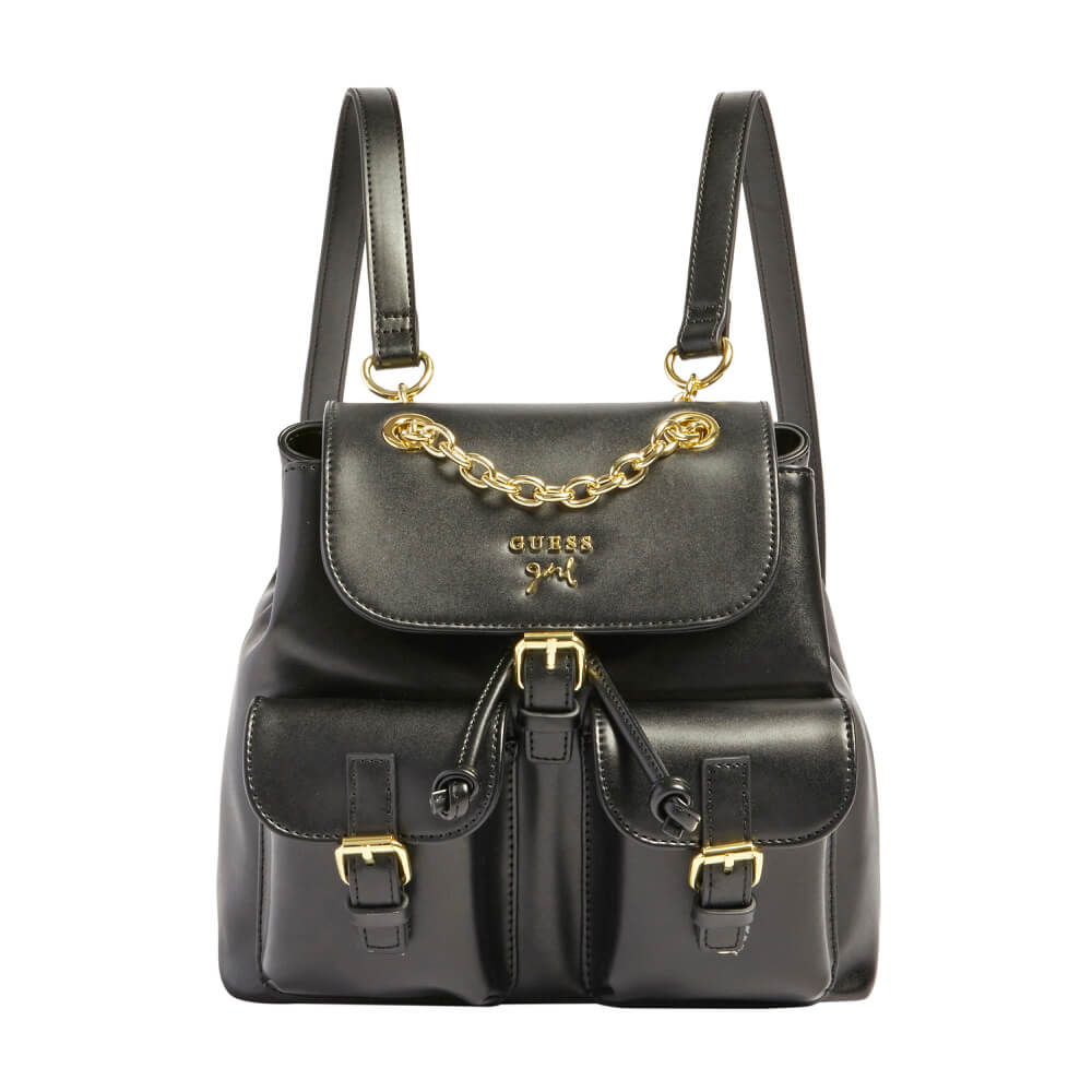 Guess Girls Black Leather Backpack